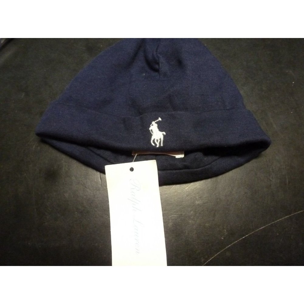 Ralph Lauren Cotton Hat Baby Boy Hat One Size 0-6 Months Blue